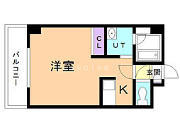 ルーブル4条館 1Kの間取図画像