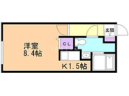 ル・ノール学園前 1Kの間取図画像