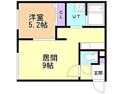 札幌市北区北三十六条西3丁目マンション 1LDKの間取図画像