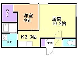 ディリッツ札幌東 1LDKの間取図画像