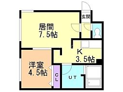 CGHOMES南5条 1LDKの間取図画像