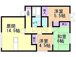 サンビレッジ宮の森 3LDKの間取図画像