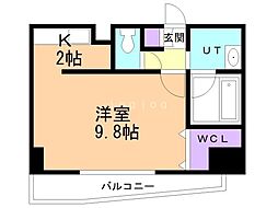 ioミナミ3ジョウ 1Kの間取図画像