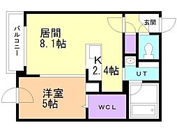 札幌市中央区南十五条西6丁目マンション 1LDKの間取図画像
