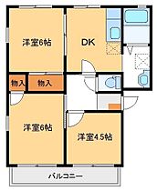 ポラードスワンＢ 202 ｜ 群馬県伊勢崎市連取町（賃貸アパート3DK・2階・47.31㎡） その2