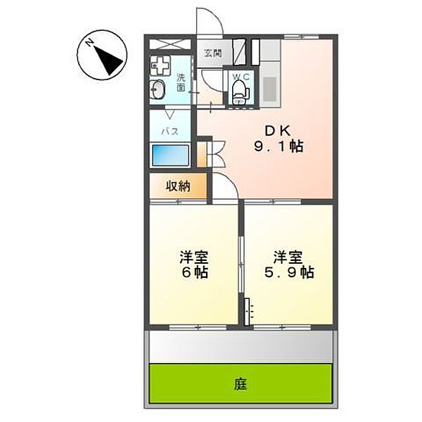 スプリーム　ヒロミ ｜群馬県伊勢崎市今井町(賃貸アパート2DK・1階・45.63㎡)の写真 その2