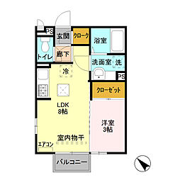 サンモール 1LDKの間取図画像