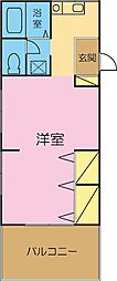 グランクリーク 1Kの間取図画像