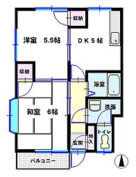 増田ハイツC 2DKの間取図画像