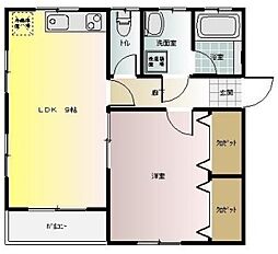 ソニックハイツB 1LDKの間取図画像