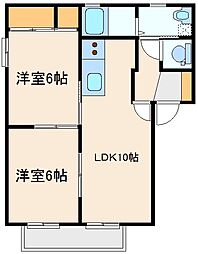 グランドール連取E 2LDKの間取図画像