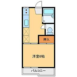 中野ハイツA 1DKの間取図画像
