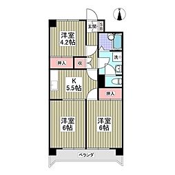 ハイツ荒川 3Kの間取図画像