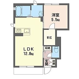 リーベクラール 1LDKの間取図画像