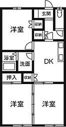 K&Kパレス 3DKの間取図画像