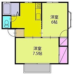 阪東ヒルズB 2DKの間取図画像