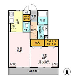 サンライトレジデンス駒形 2Kの間取図画像
