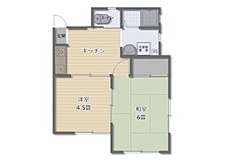 コーポ吉野 2Kの間取図画像