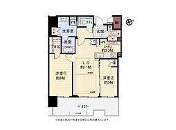 ザ・ファインタワー名古屋今池 2LDKの間取図画像