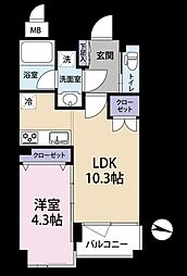 ダイナシティ三宿 1LDKの間取図画像