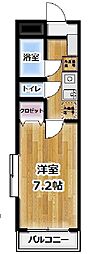 サンライズビル 1Kの間取図画像