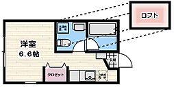 サニーハイツJr. 1Kの間取図画像