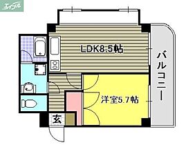 岡山県岡山市北区西古松2丁目（賃貸マンション1LDK・4階・48.36㎡） その2