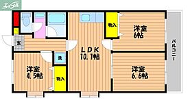 岡山県岡山市北区今3丁目（賃貸マンション3LDK・2階・60.00㎡） その2