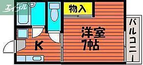 岡山県岡山市北区今7丁目（賃貸アパート1K・1階・23.18㎡） その2