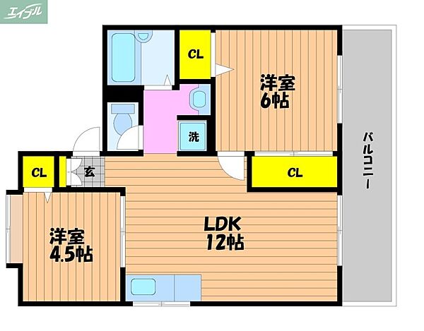 岡山県岡山市北区今2丁目(賃貸アパート2LDK・2階・50.00㎡)の写真 その2