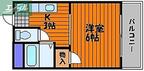 岡山県岡山市北区富田（賃貸マンション1K・1階・19.44㎡） その2