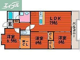 岡山県岡山市北区野田4丁目（賃貸マンション3LDK・6階・72.70㎡） その2