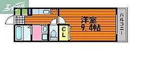 岡山県岡山市北区上中野2丁目（賃貸アパート1K・2階・30.00㎡） その2