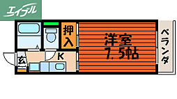 ミラドール今 1Kの間取図画像