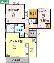 エスペランサ 2LDKの間取図画像