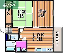 メゾンOGOA 2DKの間取図画像