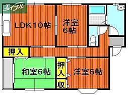 プロムナード 3LDKの間取図画像