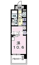 JR宇野線 備前西市駅 3.3kmの賃貸マンション 5階ワンルームの間取り