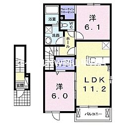 サウス・エイト 2LDKの間取図画像