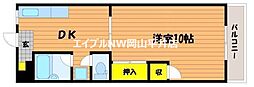 ラ・ピーヌ福島 1DKの間取図画像