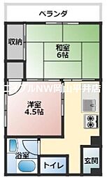 コーポ瀬戸内 2DKの間取図画像