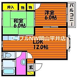 ソルコラード操明A 2LDKの間取図画像