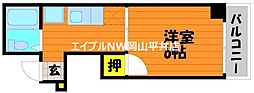 サンジェルマン中納言 1Kの間取図画像
