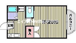 シャルマン田井 1Kの間取図画像