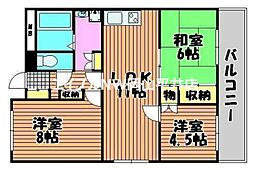 ロビニエ豊成 3LDKの間取図画像