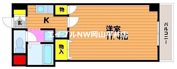 岡山県岡山市南区豊浜町(賃貸マンション1K・2階・32.65㎡)の写真 その2