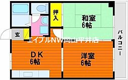 グランドソレーユ 2DKの間取図画像