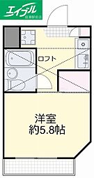 リアライズ門田屋敷 1Kの間取図画像