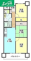 グラン・ドムール津高 3LDKの間取図画像
