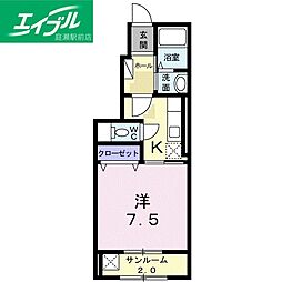 カーサ・ミニヨン 1Kの間取図画像